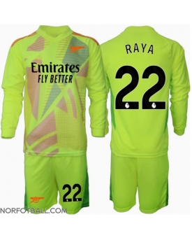 Billige Fotballdrakt Arsenal David Raya #22 Keeper Replika Hjemmedraktsett Barn 2024-25 Langermet (med bukser)